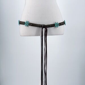 Vintage turquoise and silver concho style belt
